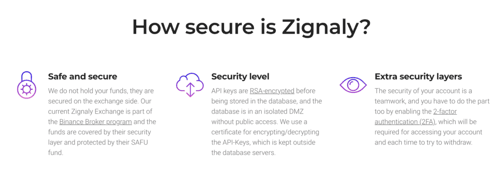 Quel est le niveau de sécurité de Zignaly ?
