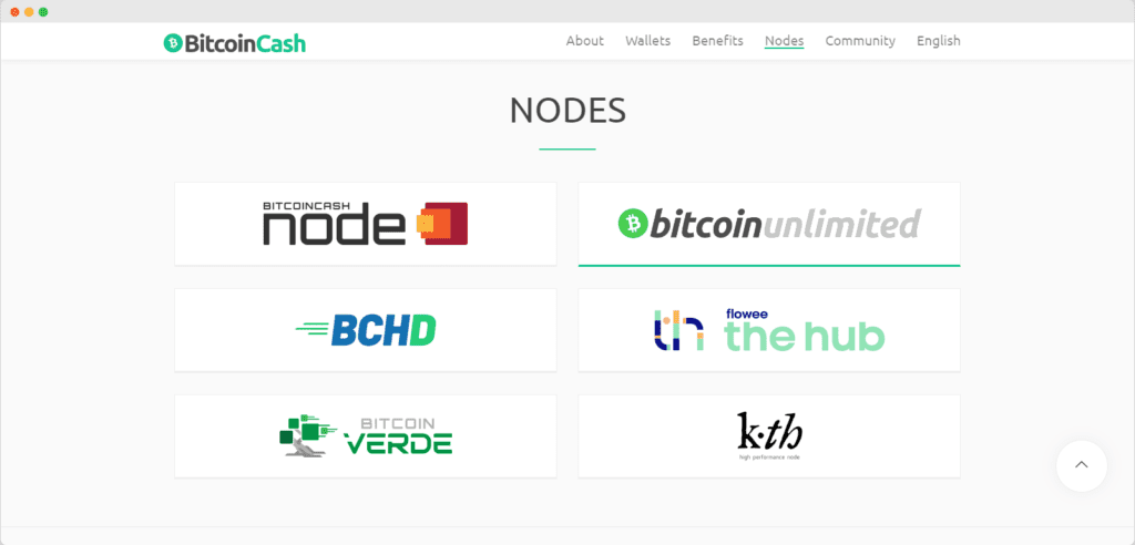 Nœuds de Bitcoin Cash
